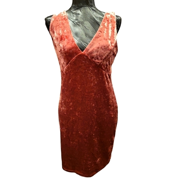 Molly Green Large Pink Velvet sleeveless Mini Dress - Picture 1 of 14